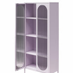 Luna Tall 2-Door Accent Cabinet with Fluted Glass - Lilac