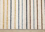 Nora Casual Contemporary Striped Area Rug - Cream Blue Yellow - 5' X 8'
