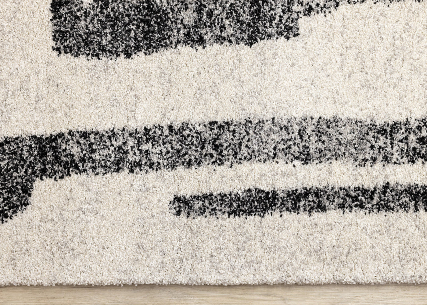 Marquee Modern Abstract Area Rug - Cream Black - 5' X 8'