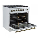 Forno Marco 36" White Freestanding Gas Range (5.36 Cu. Ft.) - FFSGS6277-36WHT