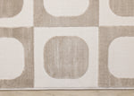 Logan Contemporary Modern Area Rug - Beige Cream - 5' X 8'