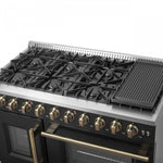 Forno Galiano 48" Black Freestanding French Door Double Oven Gas Range (6.58 Cu. Ft.) - FFSGS6444-48BLK