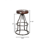 Maloe Leather Bar Stool - Vintage Brown