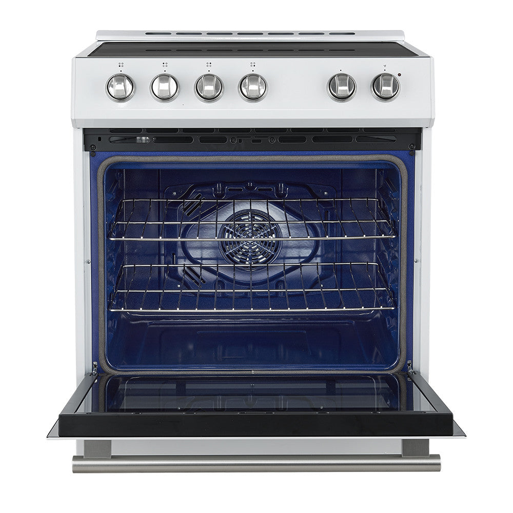 Forno Leonardo White Slide-in Induction Range (5.0 Cu. Ft.) - FFSIN0982-30WHT