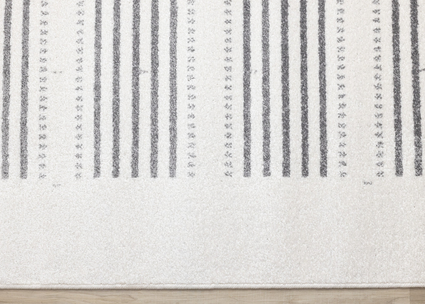 Claremont Sleek Modern Lines Area Rug - White Grey - 7' X 10'