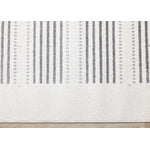 Claremont Sleek Modern Lines Area Rug - White Grey - 7' X 10'