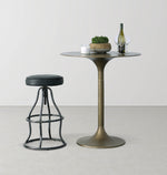 Maloe Leather Bar Stool - Black