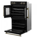 Forno Asti Black 30" French Door Double Wall Oven With Dual True Convection And Air Fry (7.36 Cu. Ft.) - FBOEL1340-30BLK