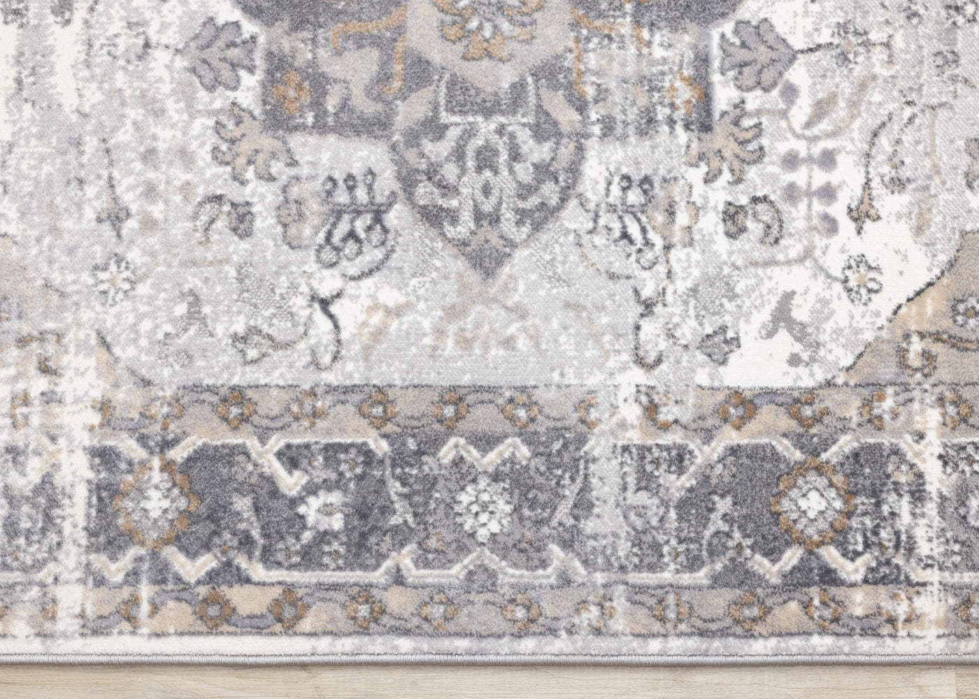 Elegant Traditional Area Rug - Grey Brown - 8' X 11'