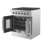 Forno Galiano 30" Stainless Steel French Door Freestanding Gas Range (4.32 Cu. Ft.) - FFSGS6444-30