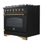 Forno Antico 36" Black Dual Fuel Range (4.5 Cu. Ft.) - FFSGS6113-36BLK