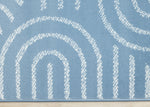 Functional Modern Links Area Rug - 5' X 8' - Blue/Cream