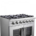 Forno Capriasca 36" Stainless Steel French Door Freestanding Gas Range with Air Fry (5.36 Cu. Ft.) - FFSGS6460-36