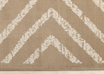 Functional Contemporary Lines Area Rug - Brown Cream - 7' X 10'