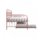 Novogratz Bright Pop Metal Twin Daybed with Trundle - Dusty Rose