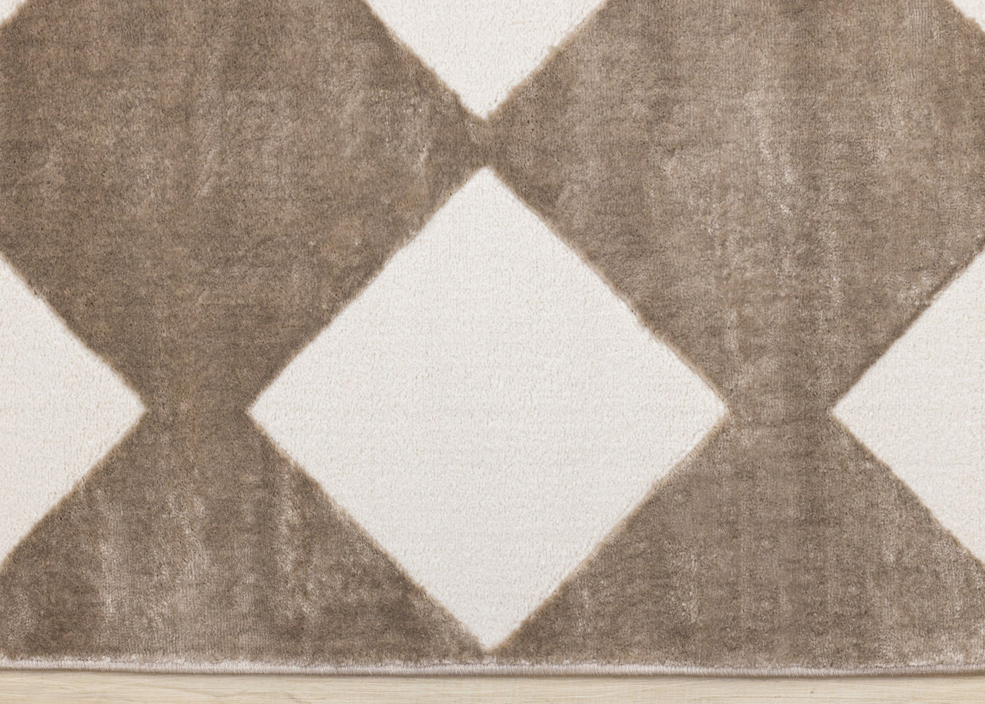 Logan Modern Diamonds Area Rug - Brown Cream - 7' X 10'