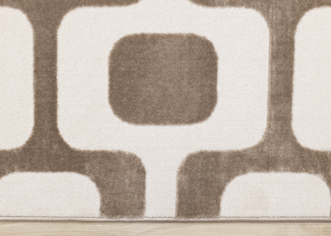 Logan Modern Vintage Area Rug - Brown Cream - 7' X 10'