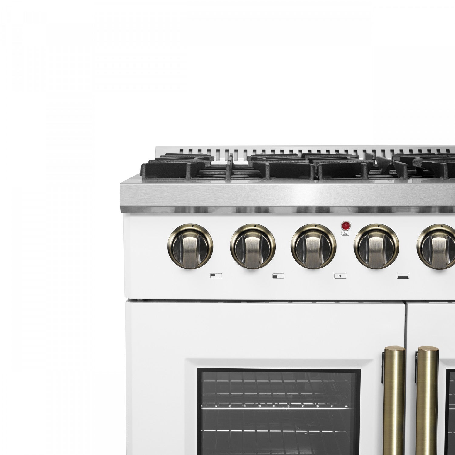 Forno Galiano 36" White French Door Dual Fuel Range with True Convection (5.36 Cu. Ft.) - FFSGS6356-36WHT