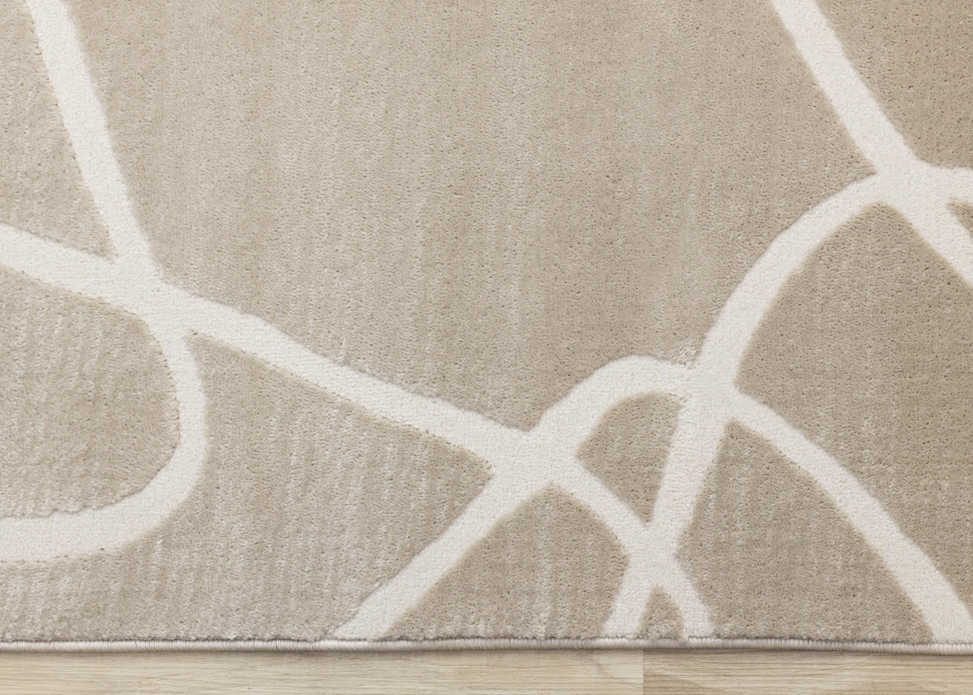 Logan Contemporary Swirls Area Rug - Beige Cream - 7' X 10'