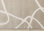 Logan Contemporary Swirls Area Rug - Beige Cream - 7' X 10'