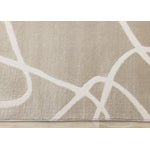 Logan Contemporary Swirls Area Rug - Beige Cream - 7' X 10'