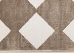 Logan Modern Diamonds Area Rug - Brown Cream - 5' X 8'