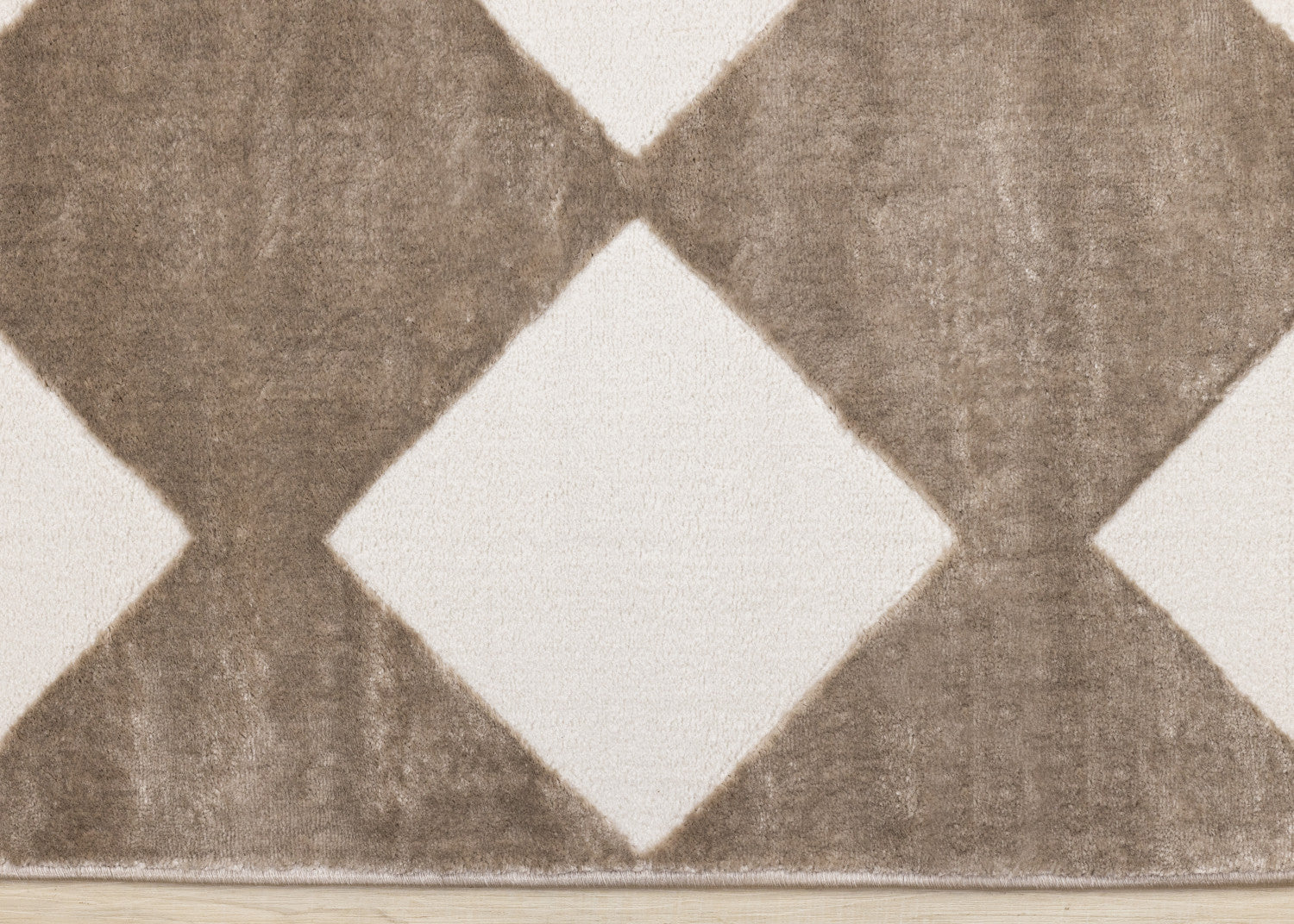 Logan Modern Diamonds Area Rug - Brown Cream - 5' X 8'