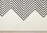 Functional Modern Soundwaves Area Rug - White Black - 5' X 8'