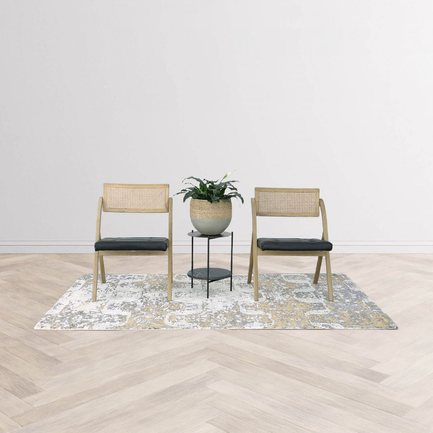 Wynmere Mixed Grass And Concrete Pot - Grey/Beige