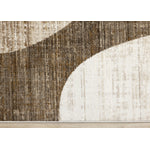 Sterling Modern Teardrop Area Rug - Brown Cream - 5' X 8'
