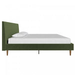 Daphne Upholstered Full Bed - Olive Green Velvet