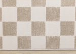 Logan Modern Checkered Area Rug - Beige Cream - 8' X 11'