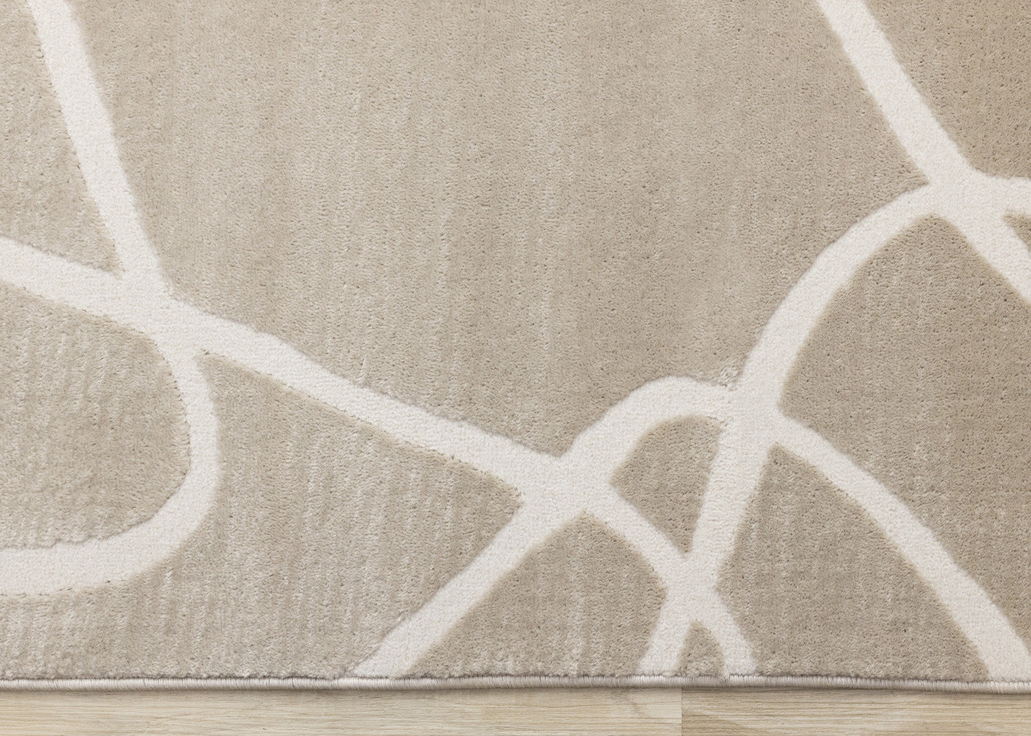 Logan Contemporary Swirls Area Rug - Beige Cream - 5' X 8'