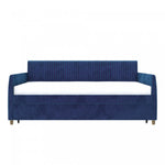 Daphne Upholstered Twin Daybed with Twin Trundle - Blue Velvet