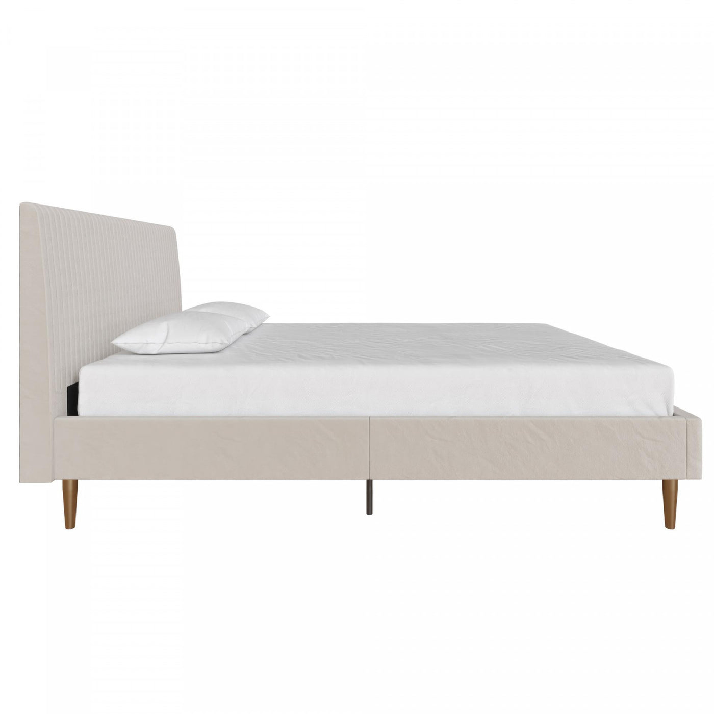 Daphne Upholstered Full Bed - Ivory Velvet