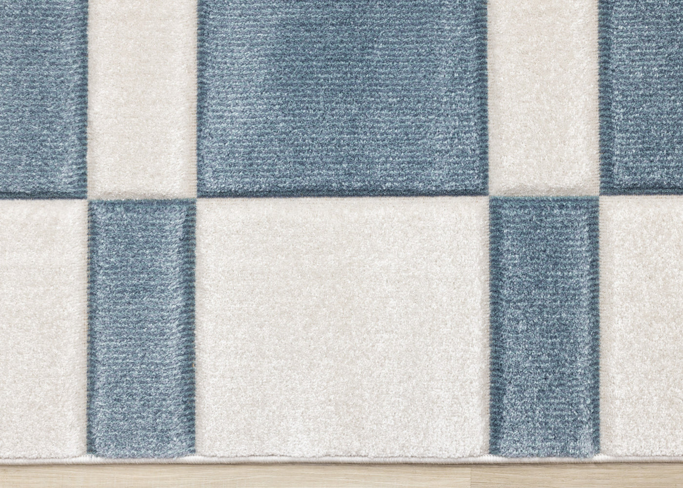 Finley Modern Geometric Area Rug - Blue White - 5' X 8'
