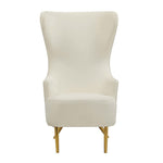Elray Velvet Wingback Accent Chair - Cream