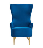 Elray Velvet Wingback Accent Chair - Navy
