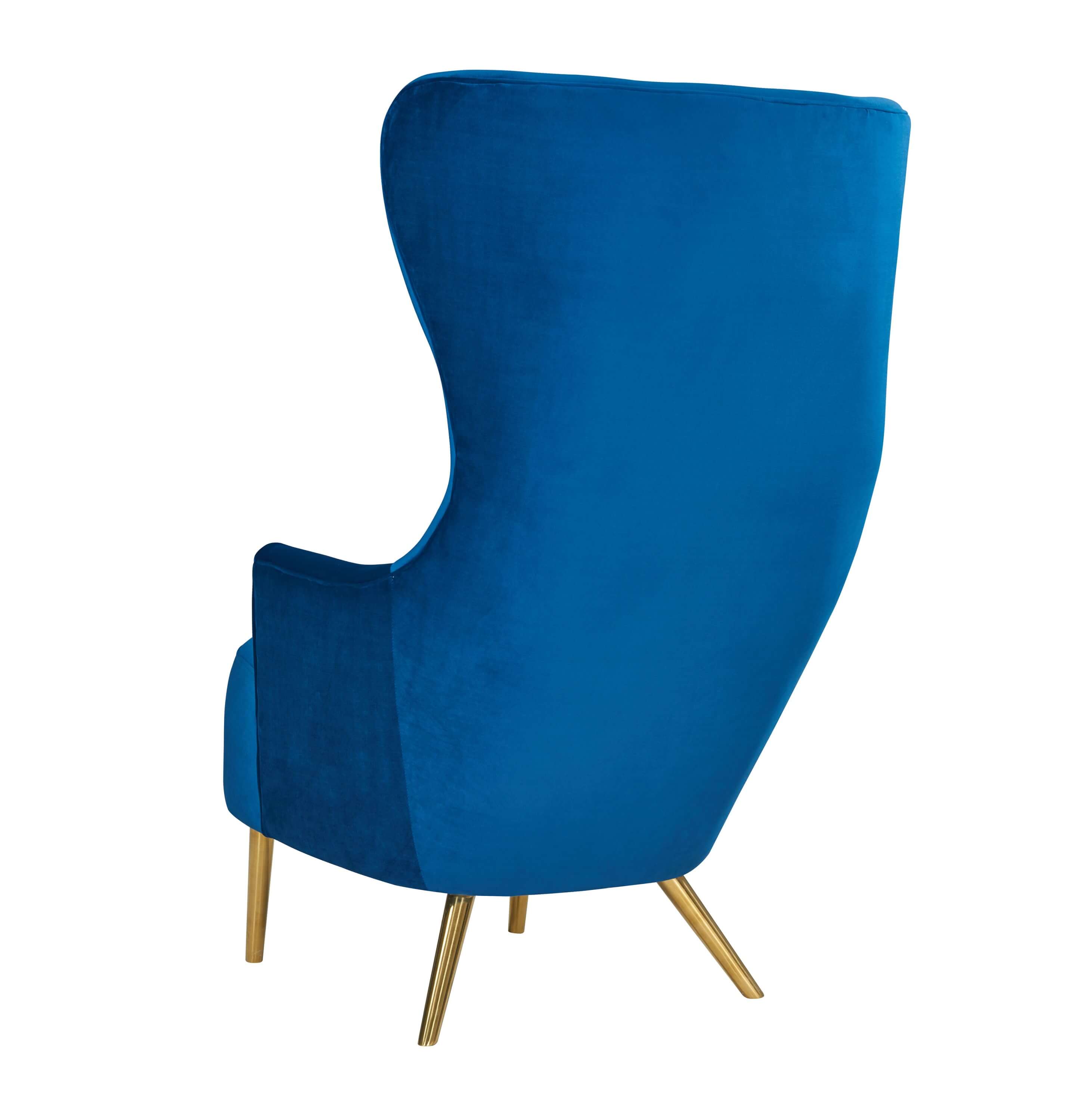Elray Velvet Wingback Accent Chair - Navy