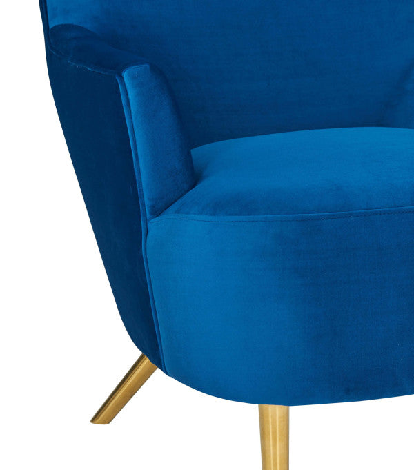 Elray Velvet Wingback Accent Chair - Navy