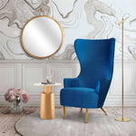 Elray Velvet Wingback Accent Chair - Navy