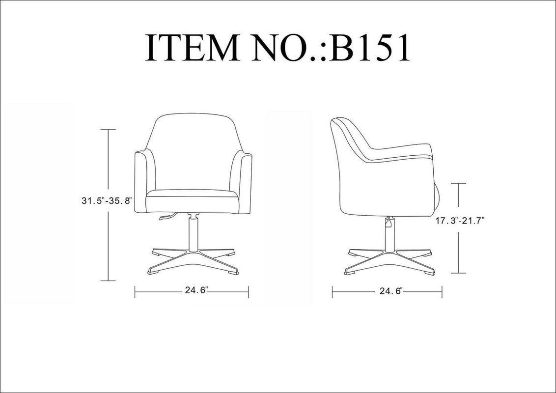 Aksu Adjustable Height Swivel Accent Chair - White