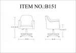 Aksu Adjustable Height Swivel Accent Chair - White