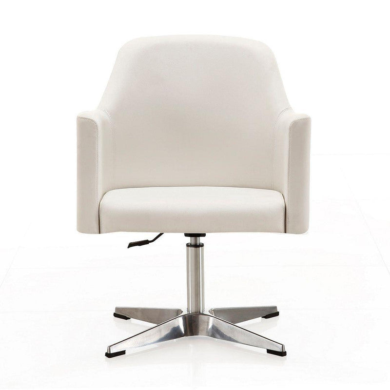 Aksu Adjustable Height Swivel Accent Chair - White