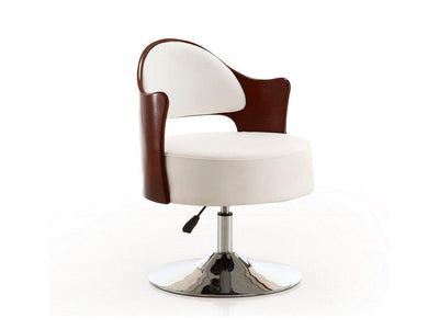Patna Adjustable Height Swivel Accent Chair - White