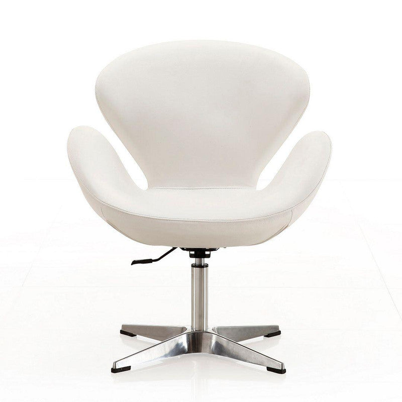 Nagqu Adjustable Height Swivel Accent Chair - White