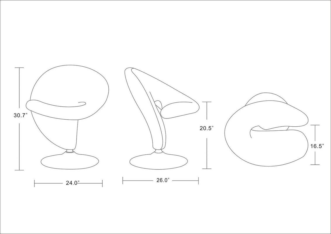 Patras Swivel Accent Chair - Cream