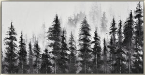 Fogged Forest I Wall Art - White/Black - 57 X 29