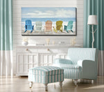 Vacation Plans Wall Art - Blue/White/Yellow - 55 X 28