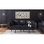 A Small Gathering Wall Art - Grey/Gold - 40 X 20
